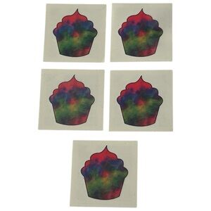 🦋 5/$25 - Set of 5 Temporary Tattoos - Baked By Melissa Rainbow Cupcake